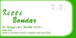 kitti bondar business card